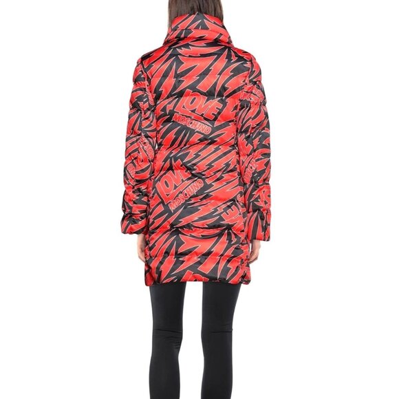 LOVE MOSCHINO Women's Lightning Puffer Coat - Red/Black NWT US 6 / UK 42 NWT - Picture 3 of 8